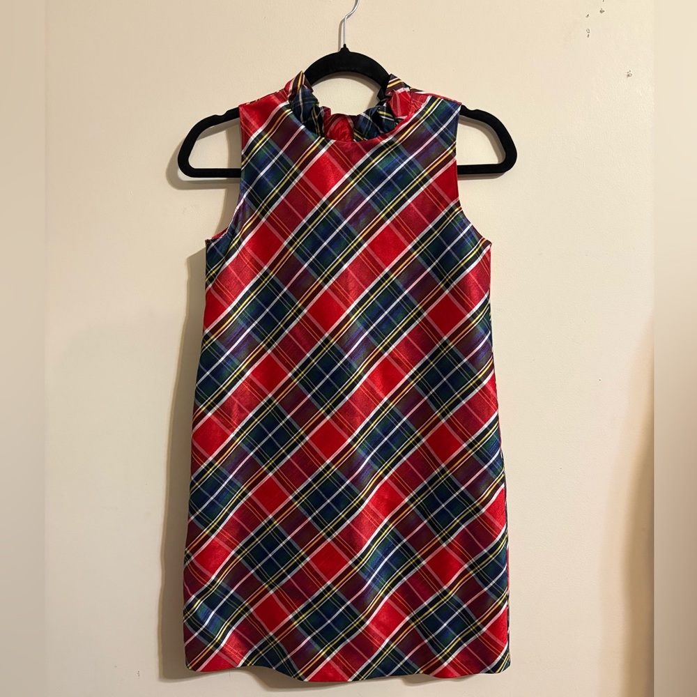 Crown &‎ Ivy Girls Size 14 Family of Crown Ruffle Neck Plaid Dress zip back
